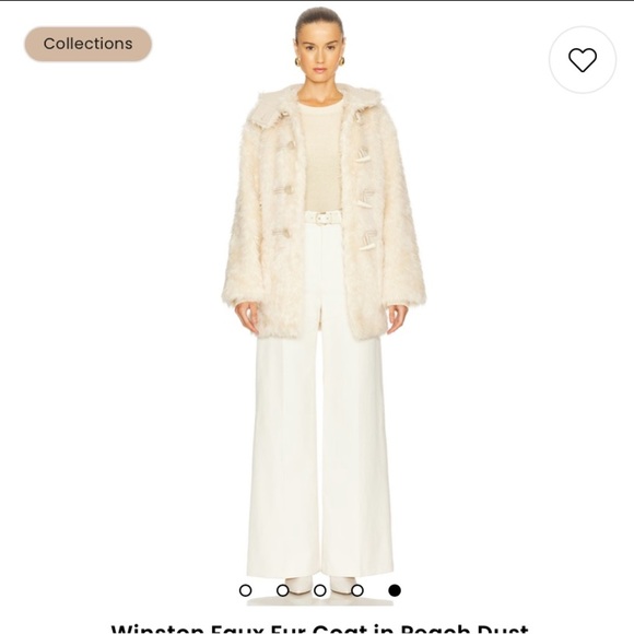 ALC Winston Faux Fur Coat in Peach Dust Sz XS Hooded - Picture 2 of 7